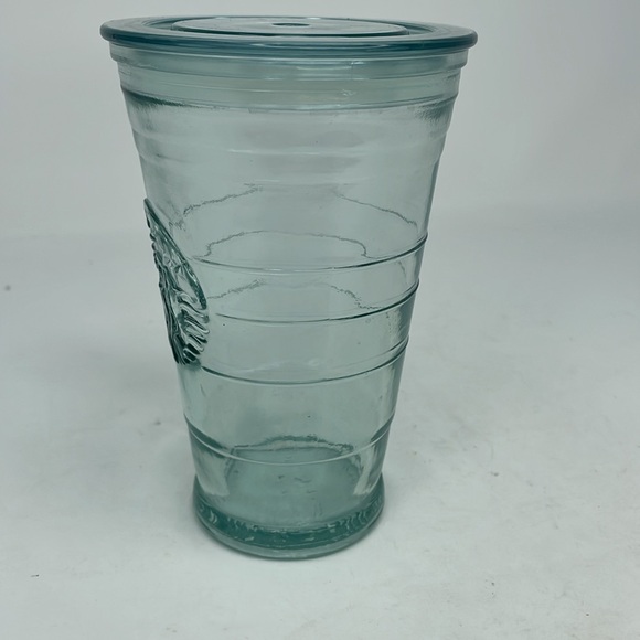 Starbucks Recycled Glass Siren Logo Travel Cold Cup w/ Plastic Lid 16oz Spain - Picture 6 of 7